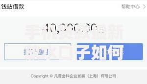 手机贷款最新放水口子如何快速申请？低门槛渠道解析