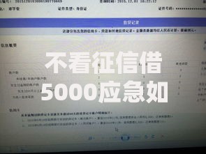 不看征信借5000应急如何快速申请到账