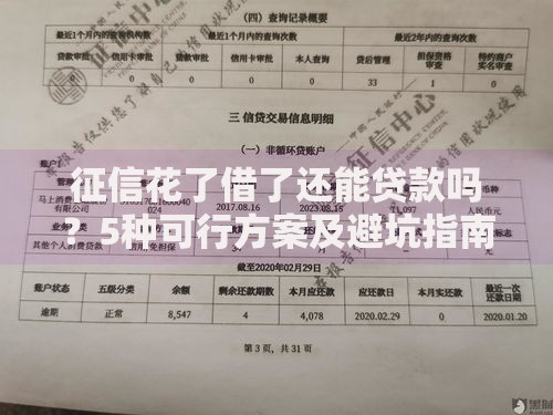 征信花了借了还能贷款吗？5种可行方案及避坑指南
