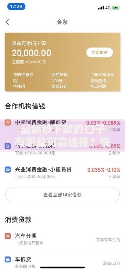 最新秒下款的口子有哪些可靠选择？快速到账渠道解析