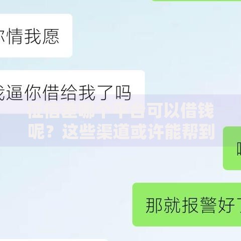 征信差哪个平台可以借钱呢？这些渠道或许能帮到你