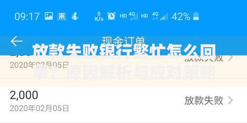 放款失败银行繁忙怎么回事？原因解析与应对策略