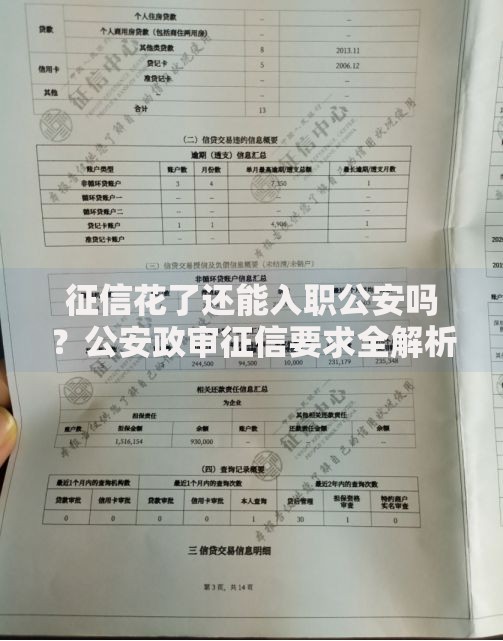 征信花了还能入职公安吗？公安政审征信要求全解析