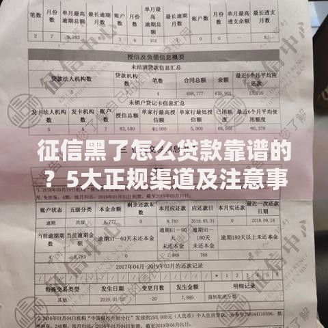 征信黑了怎么贷款靠谱的？5大正规渠道及注意事项解析