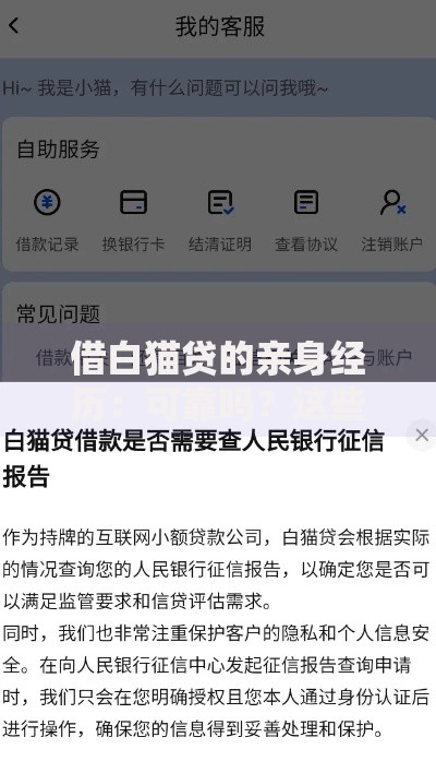 借白猫贷的亲身经历：可靠吗？这些细节要注意