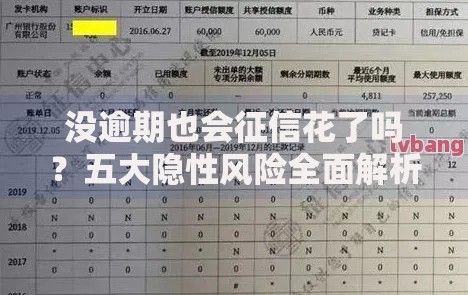 没逾期也会征信花了吗？五大隐性风险全面解析