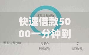 快速借款5000一分钟到账：小额贷款高效解决方案解析