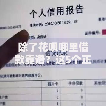 除了花呗哪里借款靠谱？这5个正规渠道安全又便捷