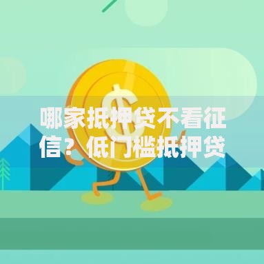 哪家抵押贷不看征信？低门槛抵押贷款渠道解析