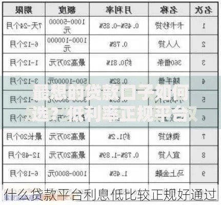 最想的贷款口子如何选？低利率正规平台推荐指南