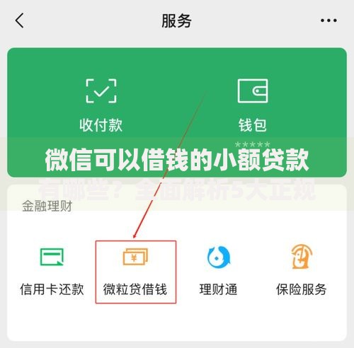 微信可以借钱的小额贷款有哪些？全面解析5大正规渠道