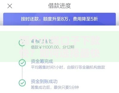 哪个小贷口子下款快？如何选择最快到账平台