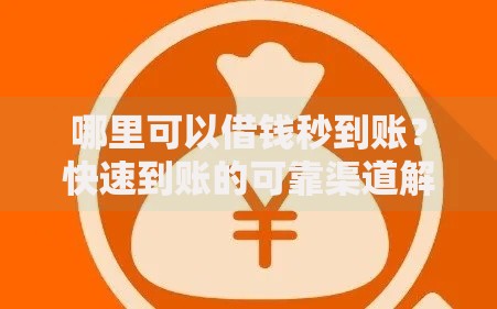 哪里可以借钱秒到账？快速到账的可靠渠道解析