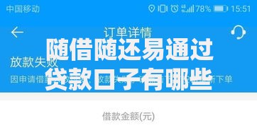 随借随还易通过贷款口子有哪些平台推荐？