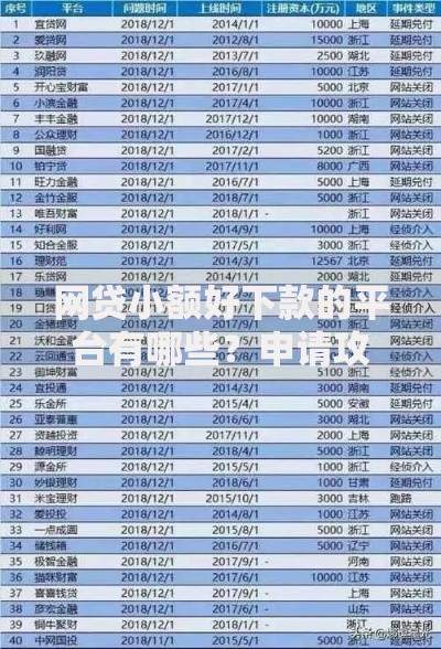 网贷小额好下款的平台有哪些？申请攻略全解析