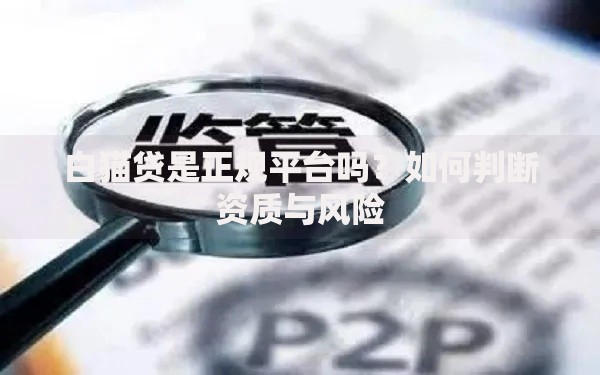 白猫贷是正规平台吗？如何判断资质与风险