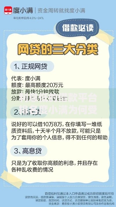利息低的借款平台排名度小满为何受青睐