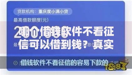 哪个借钱软件不看征信可以借到钱？真实平台深度解析