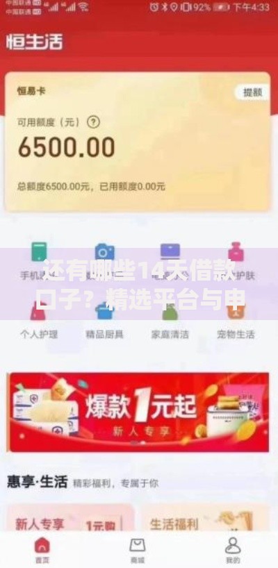 还有哪些14天借款口子？精选平台与申请指南