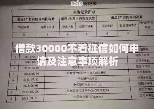 借款30000不看征信如何申请及注意事项解析