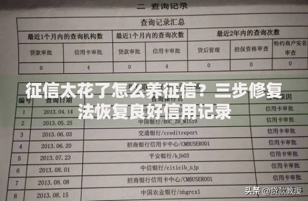 征信太花了怎么养征信？三步修复法恢复良好信用记录