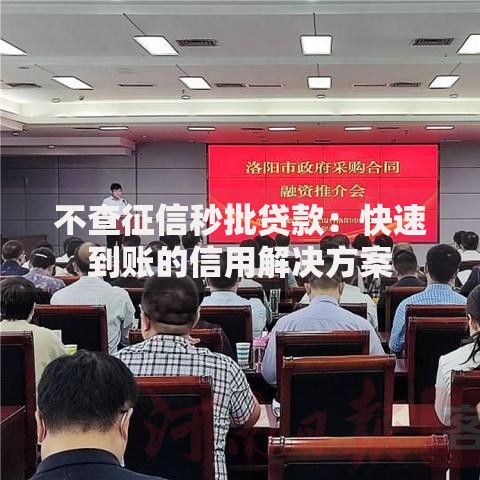 不查征信秒批贷款：快速到账的信用解决方案
