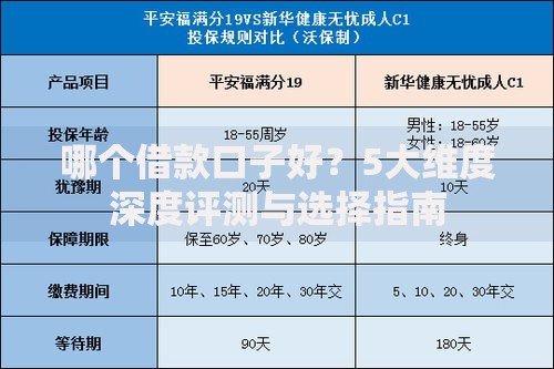 哪个借款口子好？5大维度深度评测与选择指南
