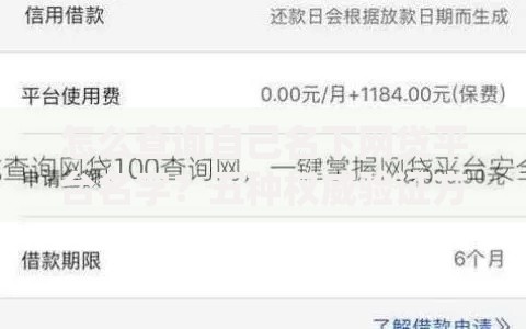怎么查询自己名下网贷平台名字？五种权威验证方法