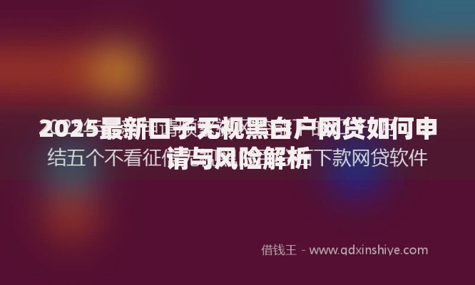 2025最新口子无视黑白户网贷如何申请与风险解析