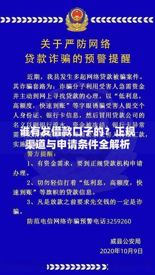 谁有发借款口子的？正规渠道与申请条件全解析