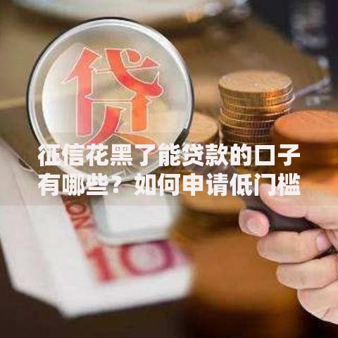 征信花黑了能贷款的口子有哪些？如何申请低门槛借款
