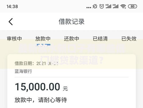 最新放水新口子有哪些低门槛贷款渠道？