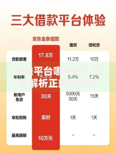 借钱平台哪个好？权威解析正规贷款平台选择技巧