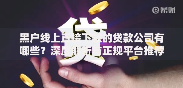黑户线上直接下款的贷款公司有哪些？深度解析与正规平台推荐