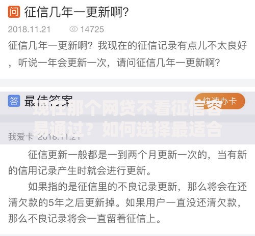 现在那个网贷不看征信容易通过？如何选择最适合的贷款平台