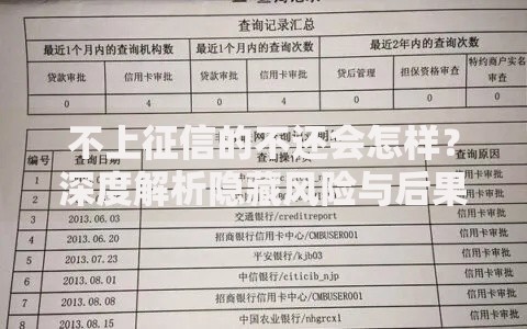 不上征信的不还会怎样？深度解析隐藏风险与后果