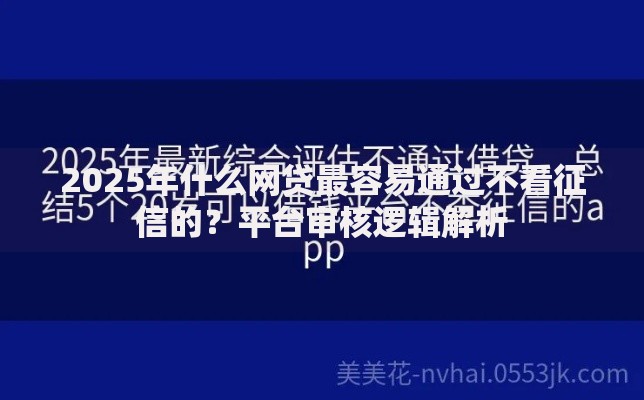 2025年什么网贷最容易通过不看征信的？平台审核逻辑解析