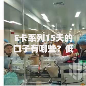 E卡系列15天的口子有哪些？低息快速放款渠道解析
