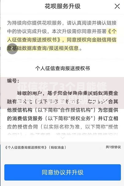 征信花了3个月能修复吗？修复周期与核心方法全解析