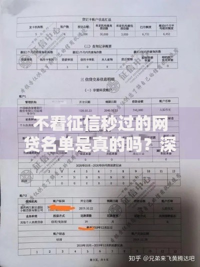 不看征信秒过的网贷名单是真的吗？深度解析风险与真相