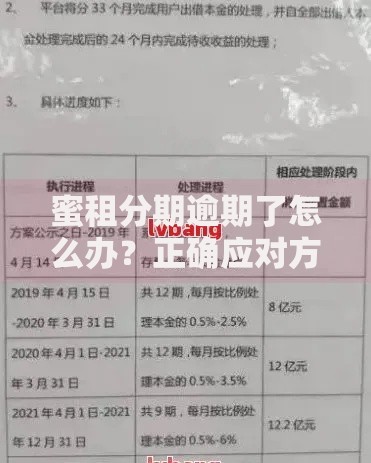 蜜租分期逾期了怎么办？正确应对方案及协商技巧