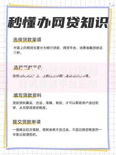 无需审核可以秒到账的贷款平台正规渠道解析