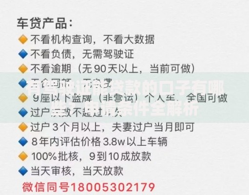 有驾驶证能贷款的口子有哪些？申请条件全解析