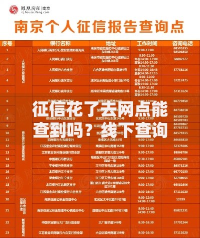征信花了去网点能查到吗？线下查询全流程解析