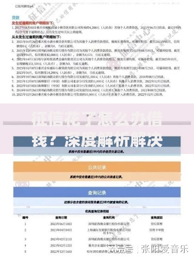 征信花了怎么办借钱？深度解析解决方案与贷款渠道