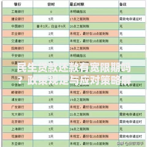 民生贷款还款有宽限期吗？政策规定与应对策略解析