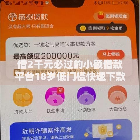 借2千元必过的小额借款平台18岁低门槛快速下款指南