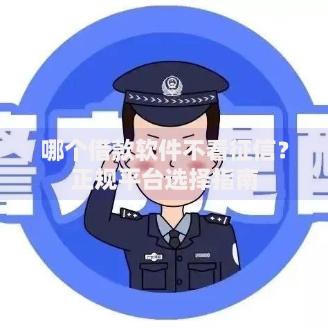 哪个借款软件不看征信？正规平台选择指南