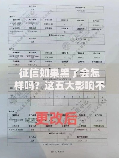征信如果黑了会怎样吗？这五大影响不可忽视