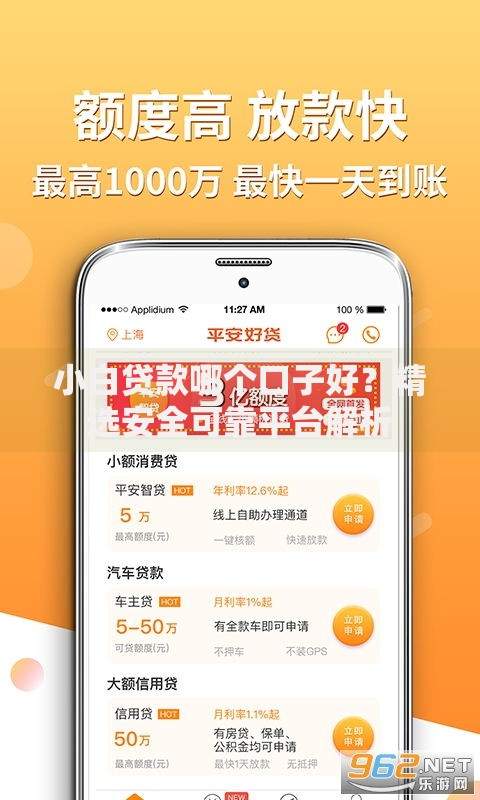 小白贷款哪个口子好？精选安全可靠平台解析